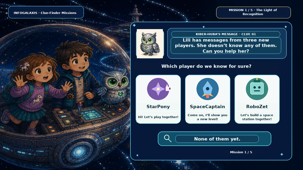 A scene from the world of the Clue-Finder Missions